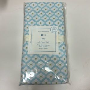 NWT Pottery Barn Ana crib fitted sheet 100% organic cotton